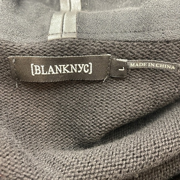 Blank NYC hooded long Faux leather knit cardigan with hood size large - Picture 6 of 7